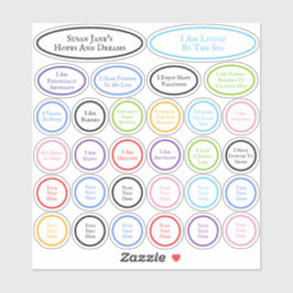 30 Bekräftigungen für Hoffnungen und Träume farben Aufkleber