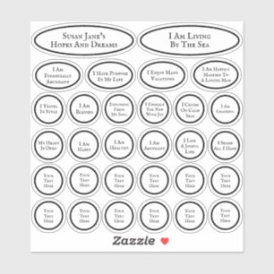 30 Bekräftigungen für Liebe und Überfluss Weiß Aufkleber