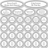 30 Bekräftigungen für Liebe und Überfluss Weiß Aufkleber (Vorderseite)