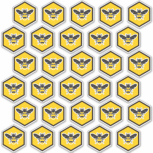 30 Bienenlogos Beschriftungsschild mit benutzerdef Aufkleber