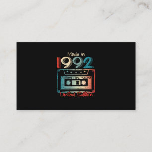 30 Birthday Gifts Year Old Made in 1992 Cassette Visitenkarte