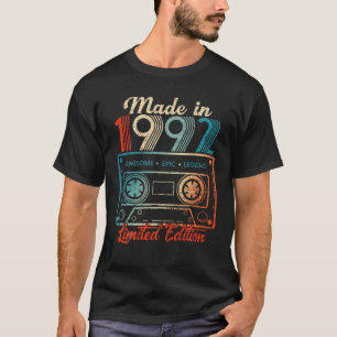 30 Birthday Ohrs Year Old Made In 1992 Kassette T T-Shirt