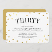 30. BIRTHDAY PARTY Stilvolle Goldfische Konfetti F Einladung (Vorne/Hinten)