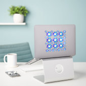 30 Blue Blume Stickers Aufkleber (Laptop auf Schreibtisch)