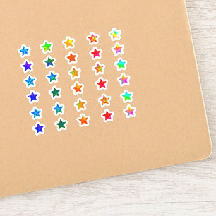 +30 Bunte Holografische Kleine Sterne Aufkleber