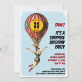 30. Circus Balloon Girl Einladung (Vorderseite)
