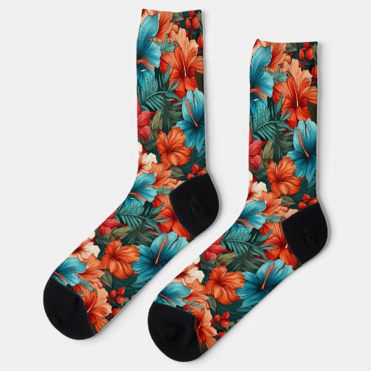 #30 Crew-Socken mit Blumenmuster Socken (Linkes Detail)