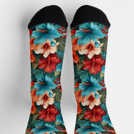 #30 Crew-Socken mit Blumenmuster Socken (Oben)