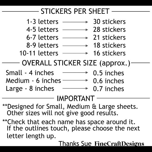 30 Custom Modern Short Name Word Initials Neutral  Aufkleber