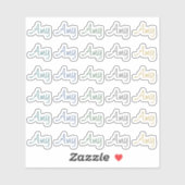 30 Custom Modern Short Name Word Initials Neutral  Aufkleber (Blatt)