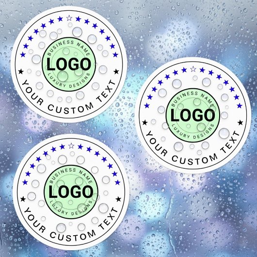 30 Custom Waterproof Stickers (Business Logo Name) Etiketten