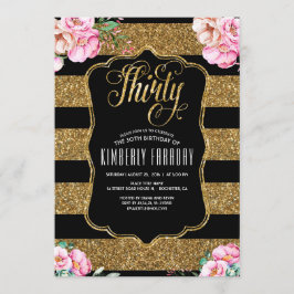 30 Einladungen zur Geburtstagsparty - Blumengolden