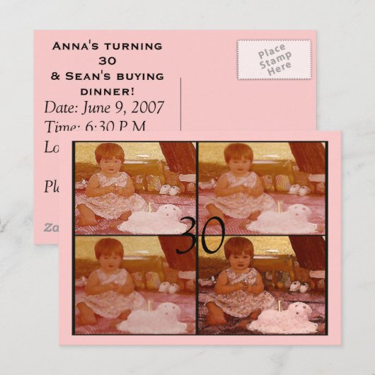 30 EINLADUNGSPOSTKARTE (Vorne/Hinten)