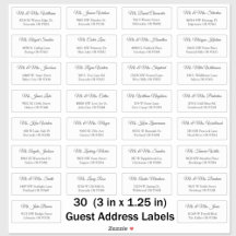 30 Elegant Wedding Guest Address Labels