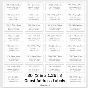 30 Elegant Wedding Guest Address Labels