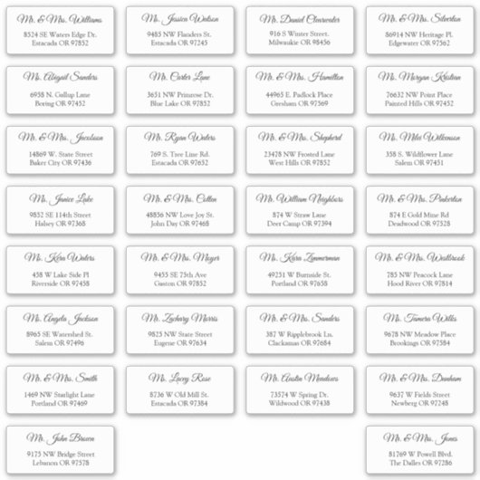 30 Elegant Wedding Guest Address Labels (Vorderseite)