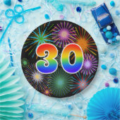 30. Event - Spaß, farbenfroh, kühl, Regenbogen 30 Pappteller (Party)