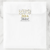 30 & Fabulous Birthday Black Gold Confetti Quadratischer Aufkleber (Tasche)