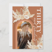 30 & Fabulous Burnt Orange Boho Birthday Einladung (Vorderseite)
