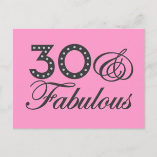 30 & Fabulous Geschenk Postkarte