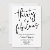 30 & Fabulous Minimal 30. Geburtstag Party Einladung (Vorderseite)