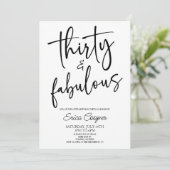 30 & Fabulous Minimal 30. Geburtstag Party Einladung (Stehend Vorderseite)