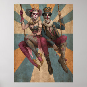 30 FD2 Zirkus Clown Kunst Vintage Retro Karneval Poster