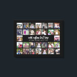 30 Foto Collage Grid - 2 Textfelder - Schwarz-weiß Leinwanddruck<br><div class="desc">Verwenden Sie 30 SQUARE-Fotos, um eine persönliche Foto-Collage zu erstellen. Dieses moderne, saubere Layout umfasst 2 Textblöcke - 1 in einem trendigen Skript und 1 in einem serifenlosen Schriftart zum Hinzufügen eines Familiennamen oder eines Namens. Die Hintergrundfarbe kann im Anpassungsbereich geändert werden. ***Beste Ergebnisse für dieses Multi-Foto-Layout - Ihre Fotos...</div>