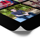 30 Foto Collage Grid - 2 Textfelder - Schwarz-weiß Poster (Ecke)
