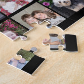 30 Foto Collage Grid - 2 Textfelder - Schwarz-weiß Puzzle (Seite)