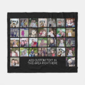 30 Foto Collage Grid - Textfeld - Schwarz-weiß Fleecedecke (Vorderseite (Horizontal))