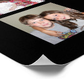 30 Foto Collage Grid - Textfeld - Schwarz-weiß Poster (Ecke)