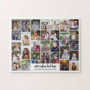 30-Foto-Collage-Raster - 2 Textfelder - schwarz we Puzzle