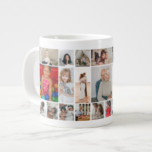 30-Foto-Collage-Vorlage personalisiert Jumbo-Tasse
