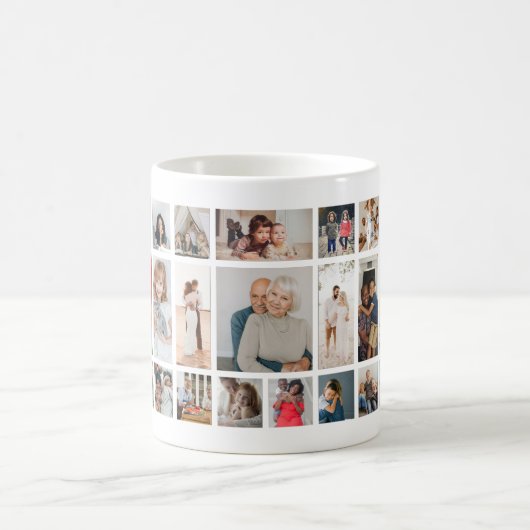 30-Foto-Collage-Vorlage personalisiert Kaffeetasse (Mittel)