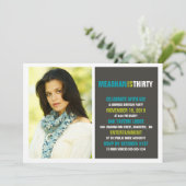 30. Foto Geburtstag Einladung (Stehend Vorderseite)