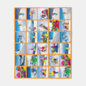 30 Foto Grid Collage Orange Fleecedecke (Vorderseite)