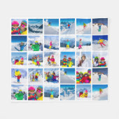30 Foto Grid Collage White Fleecedecke (Vorderseite (Horizontal))