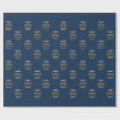 30. Geburtstag 1993 Blauer Gold Name Geschenkpapier (Flach)