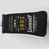 30. Geburtstag 1993 Name Legendary Black Gold hinz Golf Headcover (Vorderseite)