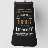 30. Geburtstag 1993 Name Legendary Black Gold hinz Golf Headcover (Rotieren 90)