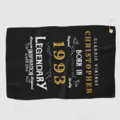 30. Geburtstag 1993 Name Legendary Black Gold hinz Golfhandtuch (Horizontal)
