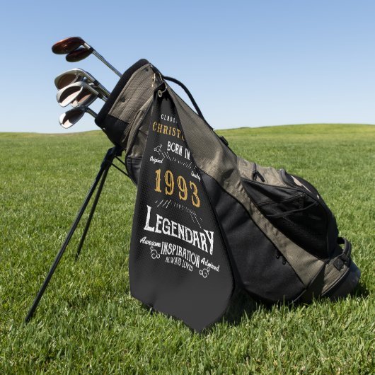 30. Geburtstag 1993 Name Legendary Black Gold hinz Golfhandtuch (Gras)