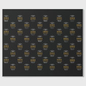 30. Geburtstag 1993 Schwarzer Gold-Name Geschenkpapier (Flach)