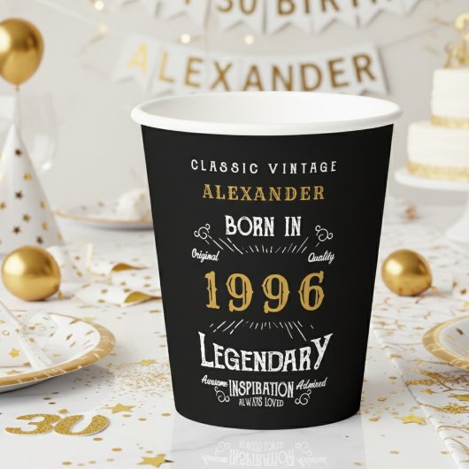 30. Geburtstag 1996 Legendär Retro Pappbecher