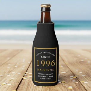 30. Geburtstag 1996 Name Elegant Chic Schwarz Gold Flaschenkühler
