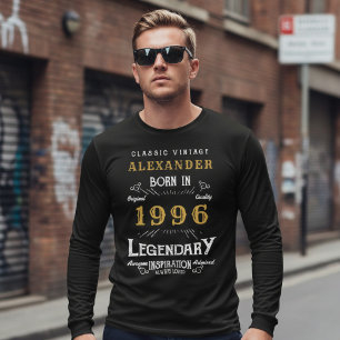 30. Geburtstag 1996 Name hinzufügen Schwarz Gold L T-Shirt