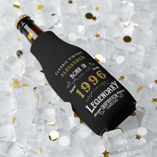 30. Geburtstag 1996 Name Legende Chic Schwarz Gold Flaschenkühler