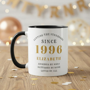 30. Geburtstag 1996 Namen hinzufügen Elegant Tasse