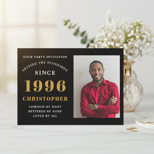 30. Geburtstag 1996 Schwarzes Gold Personalisierte Einladung